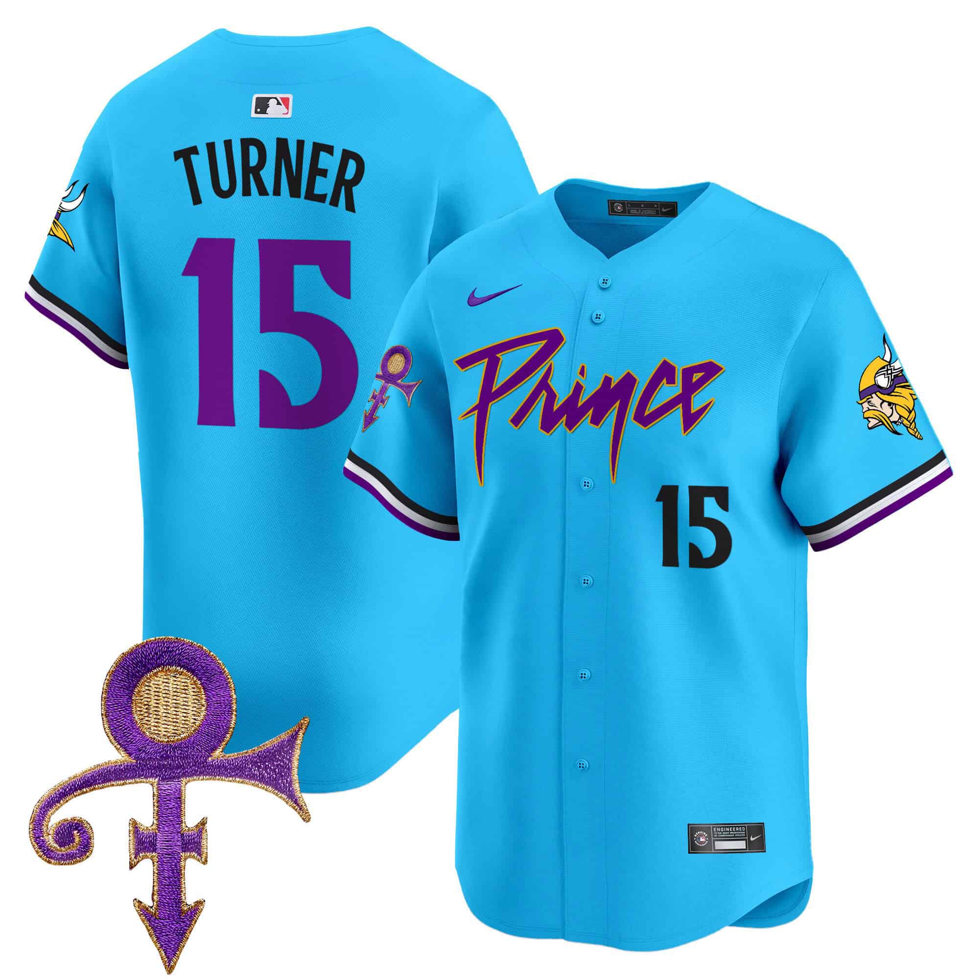 Men Minnesota Vikings #15 Turner Light Blue 2024 Nike Prince Patch Vapor Premier Limited NFL Jersey->indianapolis colts->NFL Jersey
